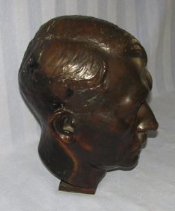 Rare 2-1/2 Times Life Size Hitler Head Bronze Bust By H.M. Ley