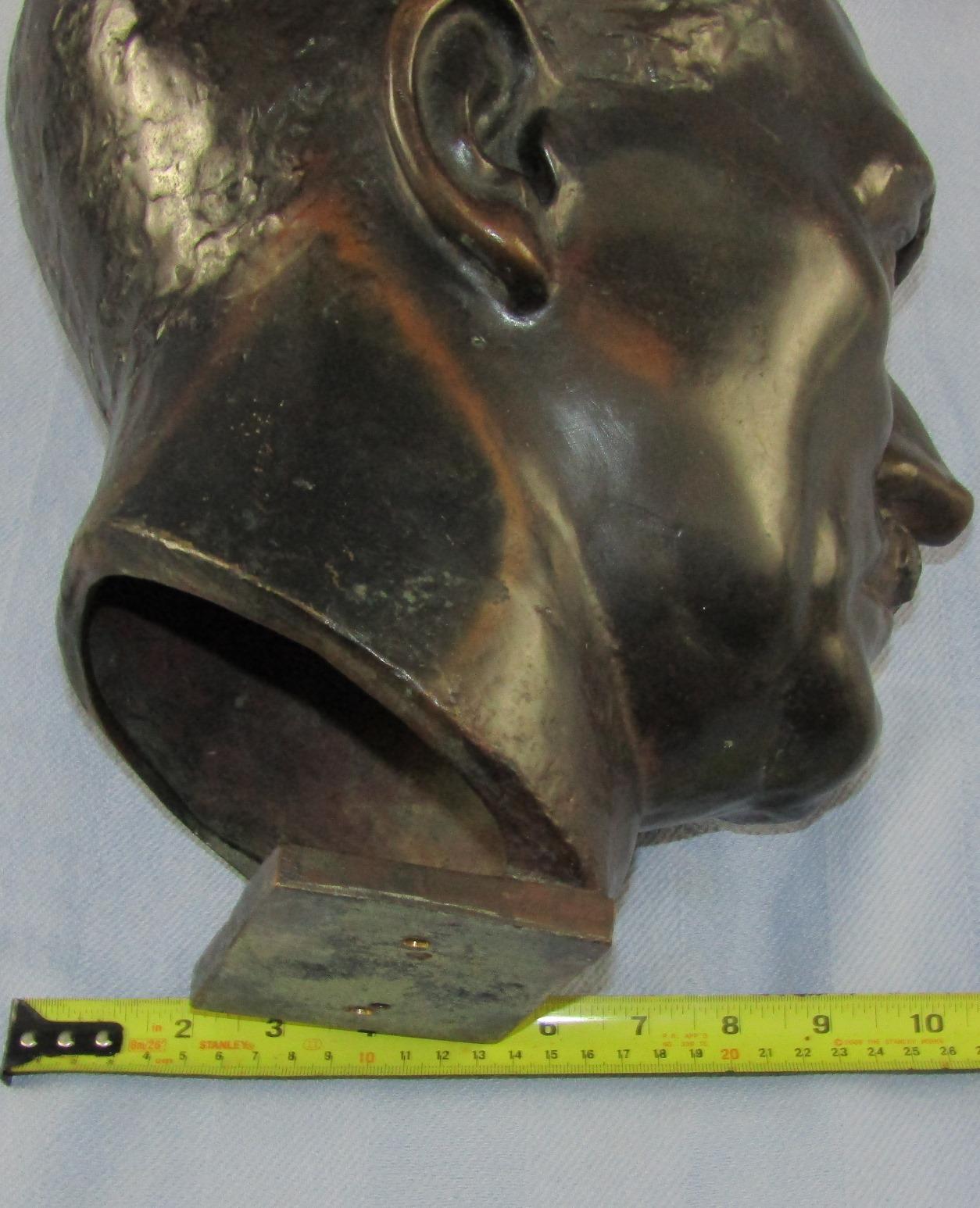 Rare 2-1/2 Times Life Size Hitler Head Bronze Bust By H.M. Ley