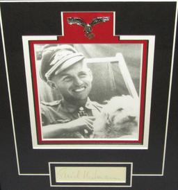 Original Luftwaffe Ace  Erich Hartmann Signature Framed Display