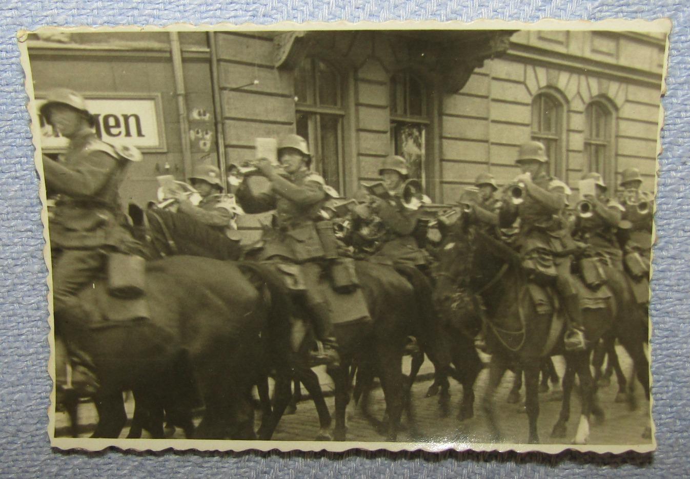 Pr. German Infantry  Band Member "Swallow Nests"-4 Original Soldier Taken Band Member Photos