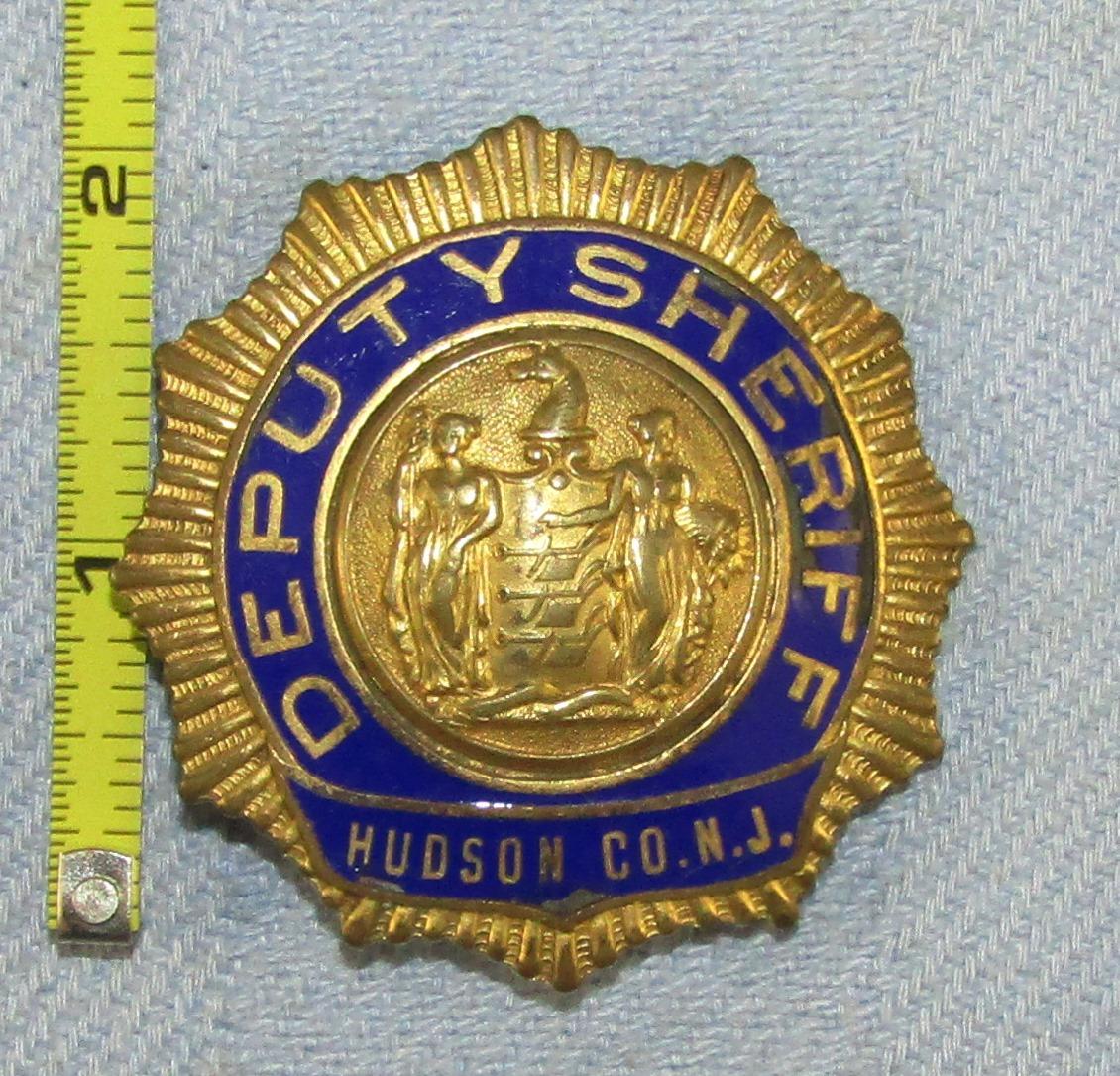Scarce & Obsolete Vintage Hudson County, N.J. Deputy Sheriff Badge-Circa 1930-40's