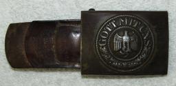 Steel Wehrmacht Belt Buckle W/Tab-Remnants Of Tropical Finish-1941 Dated