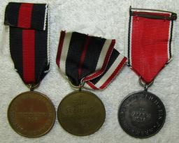 3pcs-Pre/Early WW2 Austrian/Czech Annex Medals-War Merit Cross 3rd Class