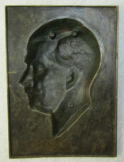 Rare Early 3rd Reich Bronze Hitler Head Side Profile Plaque Device-Dated 1934