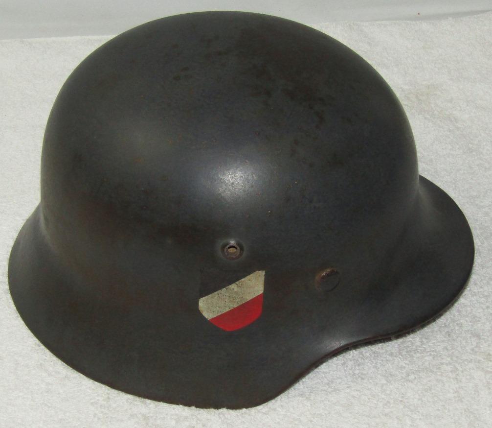 Luftwaffe Double Decal M35 Helmet-"Straight Leg" Adler-Soft Leather Liner