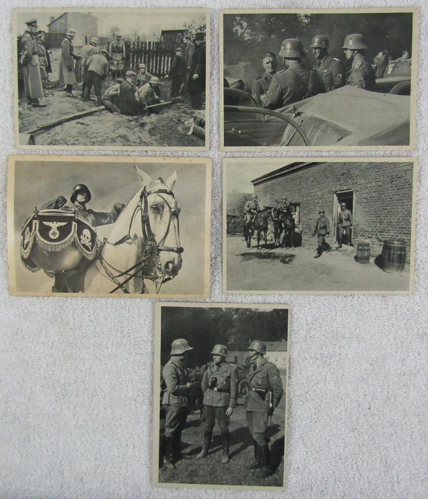 5pcs-Original Nazi SS Police Photo Post Cards