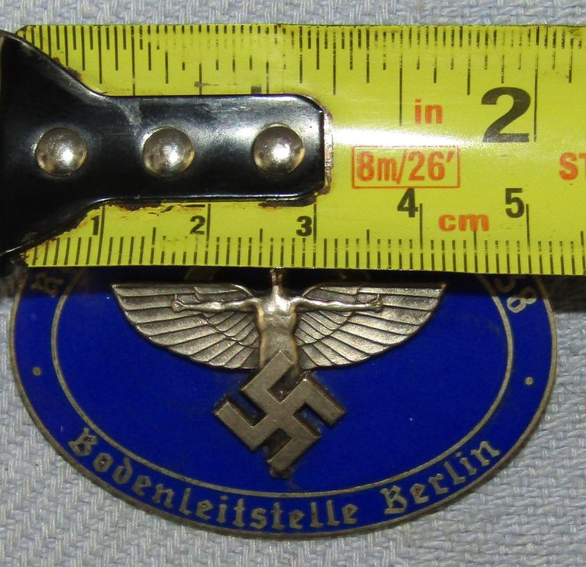 1938 NSFK Enameled Badge For Berlin Ground  Control Official During Flight Competition