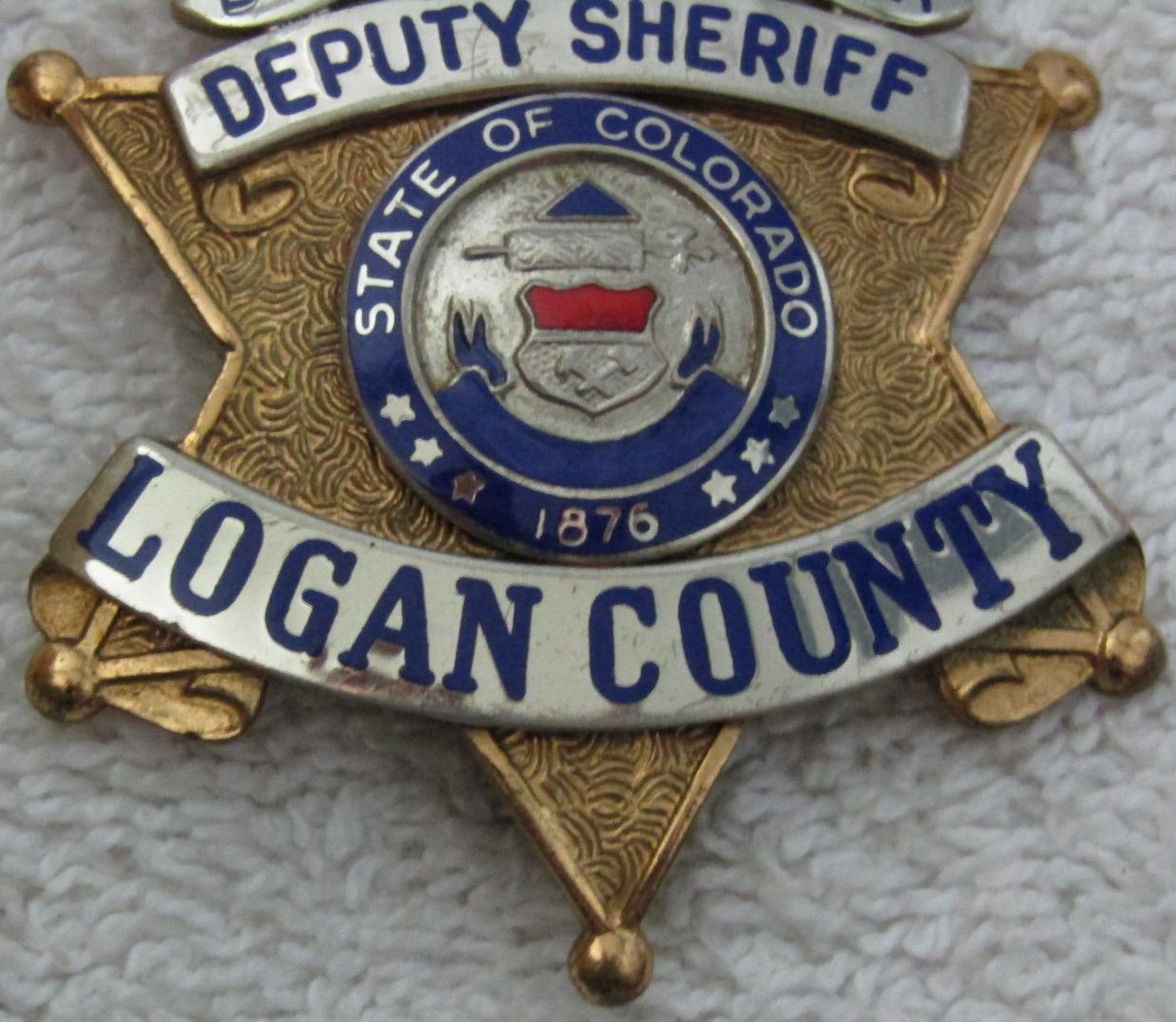 1950-60's Vintage  "LOGAN COUNTY COLORADO DEPUTY SHERIFF" 6 Point Star Badge-Named