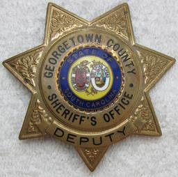 Ca. 1930-40's "GEORGETOWN COUNTY, S.C. SHERIFF'S OFFICE" 7 Point Star Badge