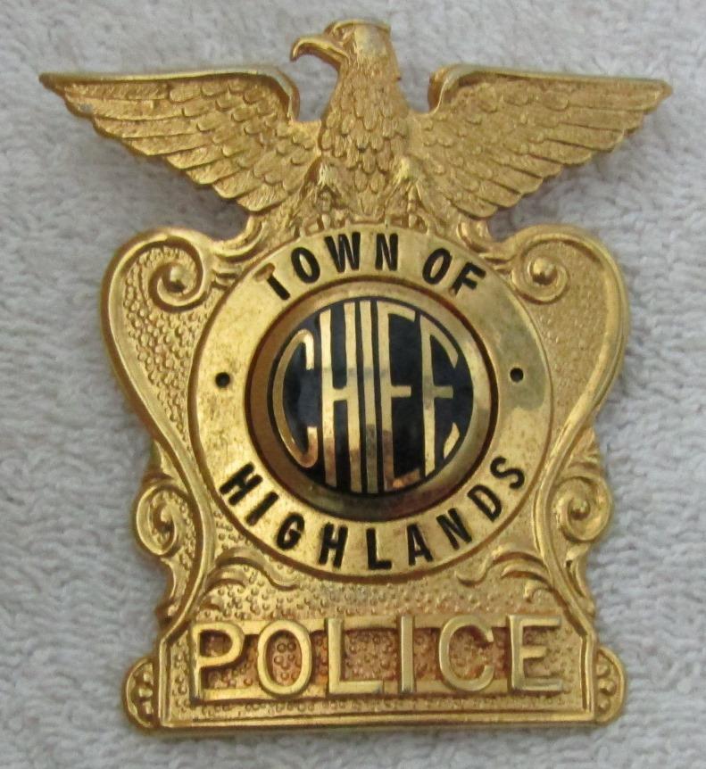 Ca. 1960-70's "TOWN OF HIGHLANDS, N.C. POLICE CHIEF" Cap Badge