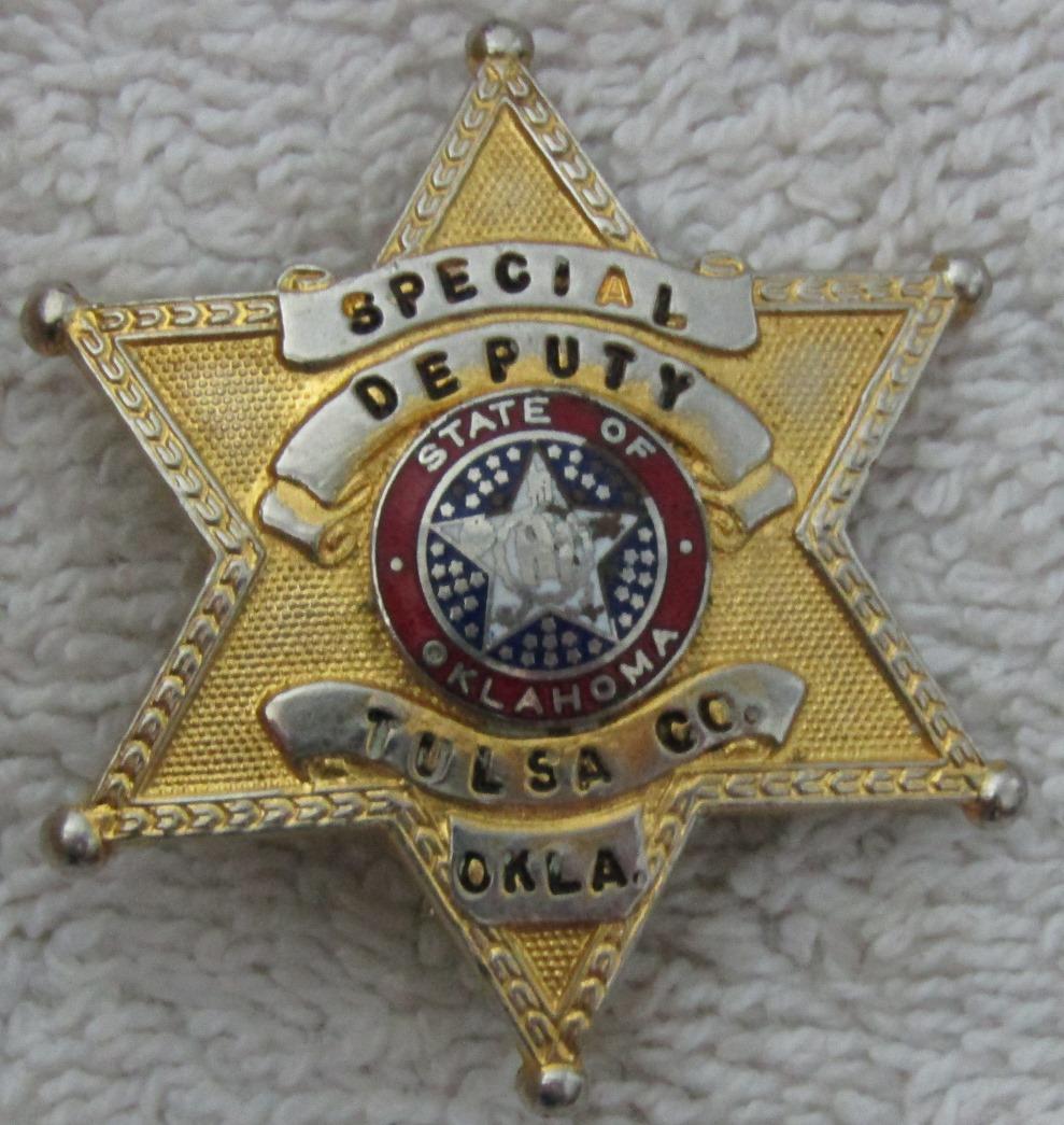 1930-40'S Vintage "TULSA COUNTY, OK. SPECIAL DEPUTY SHERIFF" 6 Point Star Badge