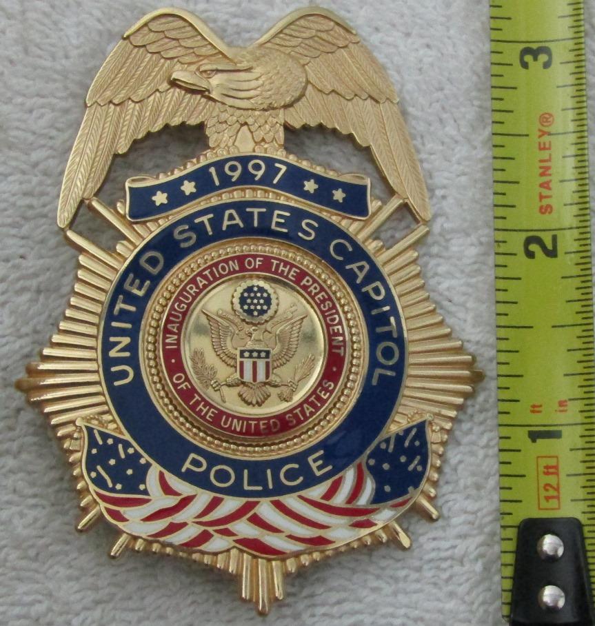 Scarce 1997 CLINTON Presidential Inauguration "U.S. CAPITOL POLICE" Badge-Numbered