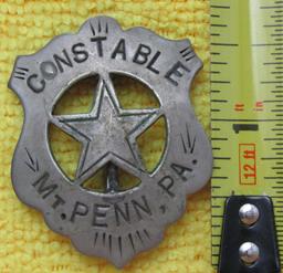 Ca. Early 1900's "MT. PENN, PA. CONSTABLE" Badge