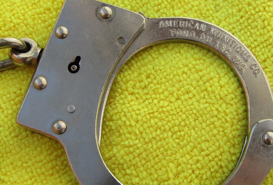 Ca. 1950-60's  Law Enforcement Hand Cuffs With Smith & Wesson Key