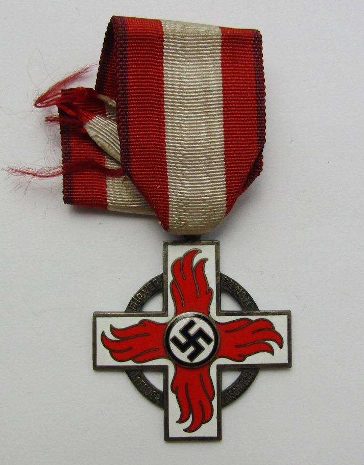 WW2 Period 2nd Class Fire Brigade Service With Ribbon