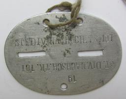 Original Period WW2 German Supply Troops Soldier's "Dog Tag" With Neck Cord