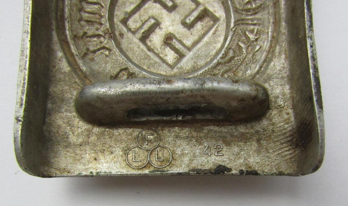 WW2 Nazi Wasserschutzpolizei Belt Buckle For NCO/Enlisted-1942 dated By FLL