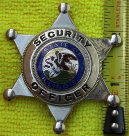 1960-70's State of Illinois Security Officer 6 Point Star Badge