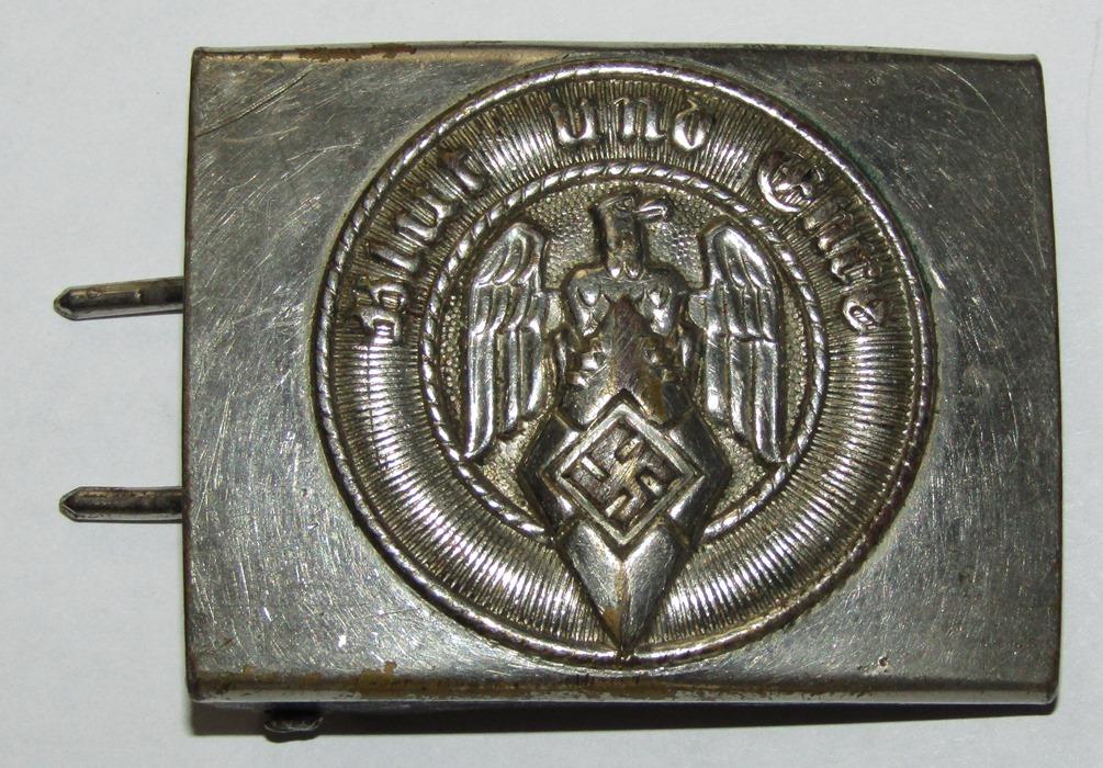 Early Nickel Finish Hitler Youth Belt Buckle-RZM M4/39-Assmann