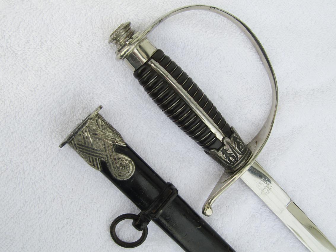 Nazi Police Officer's Degen/Sword With Scabbard-SS Proof On ALCOSO Maker Marked Blade
