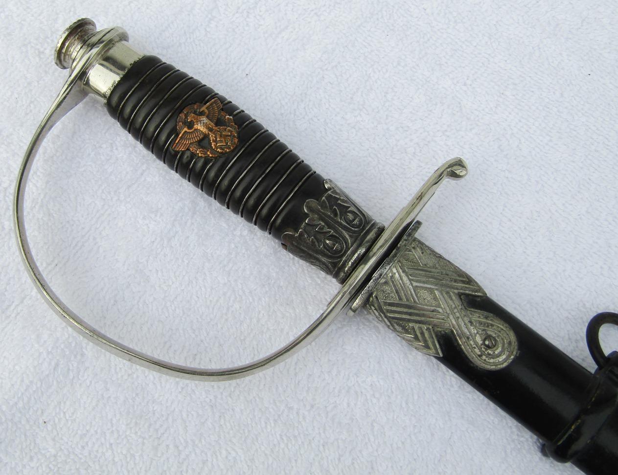 Nazi Police Officer's Degen/Sword With Scabbard-SS Proof On ALCOSO Maker Marked Blade