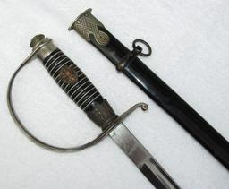 Nazi Police Officer's Degen/Sword W/Scabbard-SS Proof Stamps-PET DAN KREBS Maker