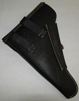 1944 Dated P38 Pebbled Finish Soft Shell Holster-"cxo 4" Police Type Closure Strap