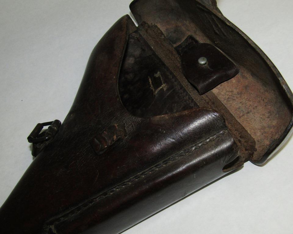 1941 Dated Brown Finish leather P08 Luger Holster-Rare Maker Of "gjh"