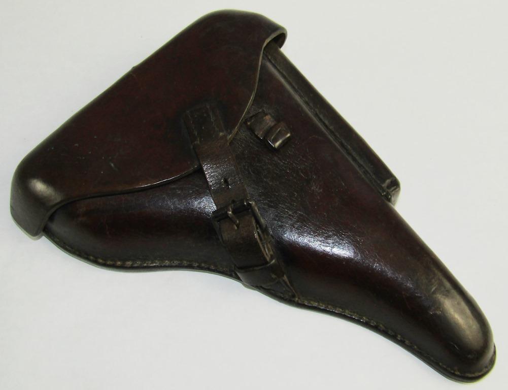 1941 Dated Brown Finish leather P08 Luger Holster-Rare Maker Of "gjh"