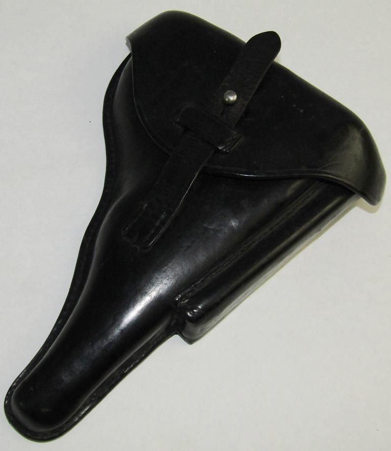 Scarce 1941 Dated Nazi Police Issue Black Finish Leather Luger Holster