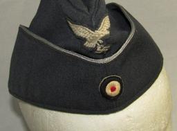 Luftwaffe Officer's Overseas/Garrison Cap-Has Officer's Initials-Depot/Maker Stamping