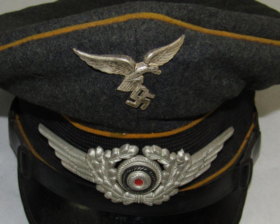 1937 Dated Luftwaffe EM Visor Cap For Paratroops/Flight-"Robert Lubstein/EREL" Maker