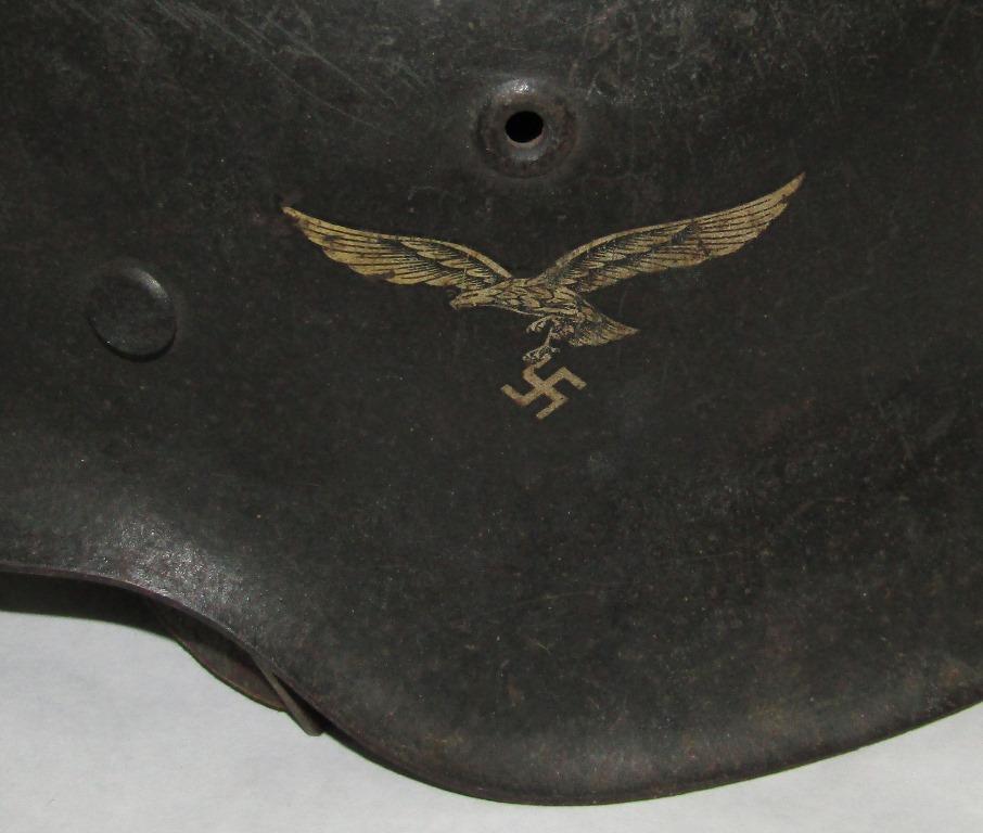 Luftwaffe Single Decal M42 Helmet W/Partial Liner/Chin Strap-"ET66"