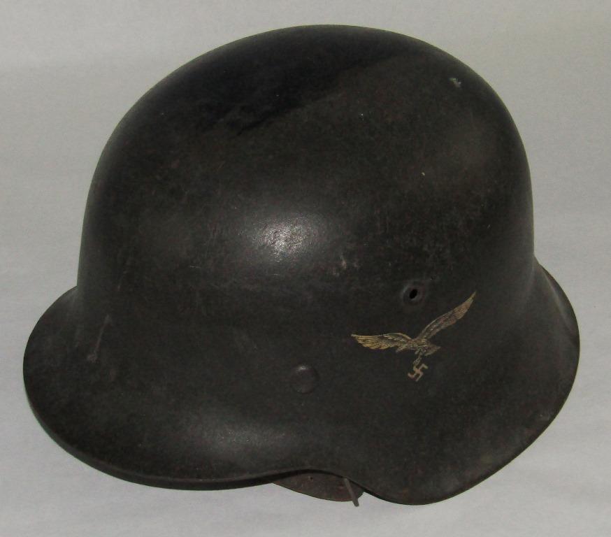 Luftwaffe Single Decal M42 Helmet W/Partial Liner/Chin Strap-"ET66"