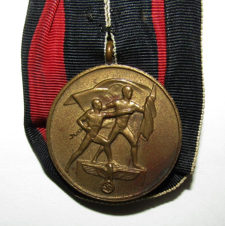 Luftwaffe Soldier Parade Mount Czech Annex Medal With Award Document/Prague Bar "L/12"