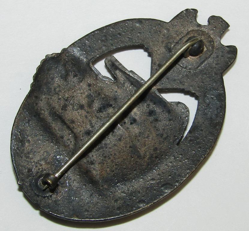 Panzer Assault Badge In Silver-Maker Marked "A.S."