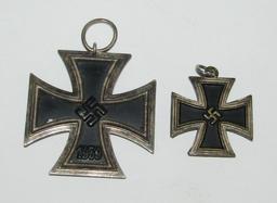 2pcs-WW2 Iron Cross 2nd Class Maker "76" Ernst L. Muller, Pforzheim-Miniature EK2