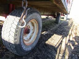 9 X 16 Ft. Notch Steel Bale Throw Rack on Notch Four Wheel Wagon