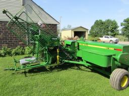 1995 John Deere Model 328 Square Baler, # 42 Fold Up Ejector, One Owner, Al