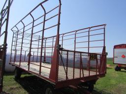 H&S 9 X 18 Ft. Steel Bale Throw Rack, Steel Beams, on H&S Model 408 Four Wh