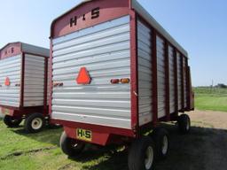 H&S Model HD 7+4 16 Ft. Triple Beater Front Side Unloading Forage Box on H&