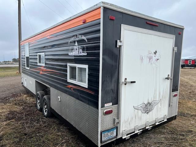 280. 2015 8’x22’ V American Surplus Toy Hauler Ice Castle Fish House on Valley Tandem Axle HYD Frame