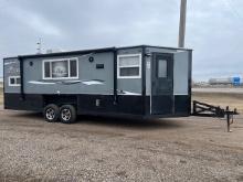 278. 2017 8’x21’ V American Surplus The Penthouse Ice Castle Fish House on Valley Tandem Axle