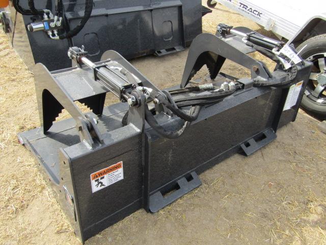 1446. 325-640. 72 INCH SKID LOADER GRAPPLE FORK WITH PAN STYLE BUCKET, TAX