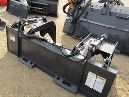 1446. 325-640. 72 INCH SKID LOADER GRAPPLE FORK WITH PAN STYLE BUCKET, TAX