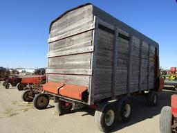 1577. 349-754, H&S XL 16 FT. WOODEN FORAGE BOX ON KNOWLES HD TANDEM AXLE WA