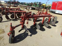 1582. 349-834. IH 4 X 16 TRIP BOTTOM PULL TYPE PLOW, COULTERS, TAX / SIGN S