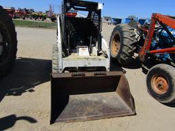 1615. 227-393, MELROE 743 DIESEL BOB CAT SKID STEER LOADER, 55 INCH BUCKET,