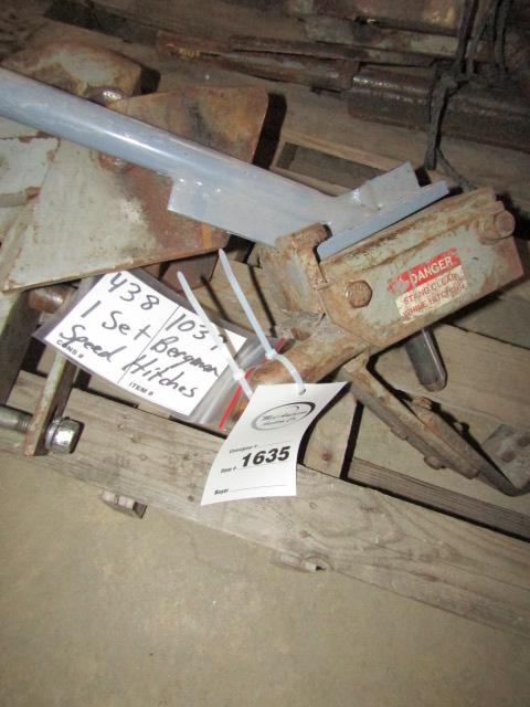 1635. 438-1039 SET OF AG SPEED HITCHES ( TOW AND TOWED) TAX / SIGN ST3