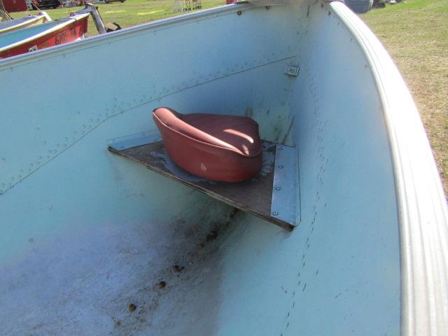 69. 1953 LUND 14 FT. ALUMINUM FISHING BOAT WITH YACHT CLUB TRAILER, REGISTRATION on BOAT,